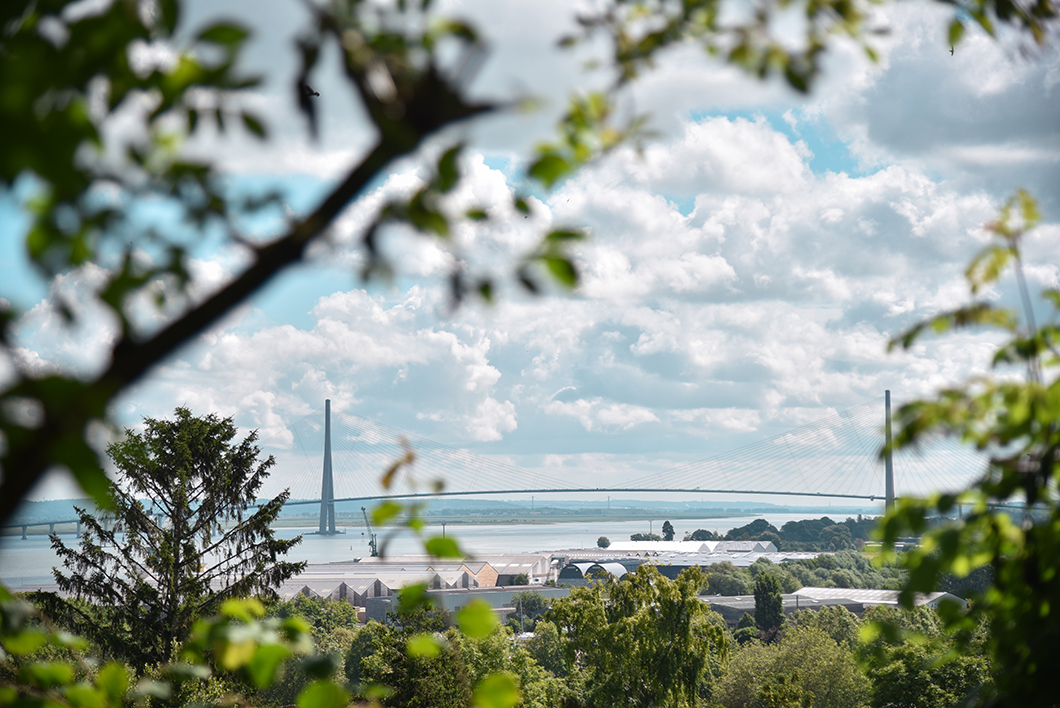 Le pont de Normandie depuis les hauteurs de Honfleur