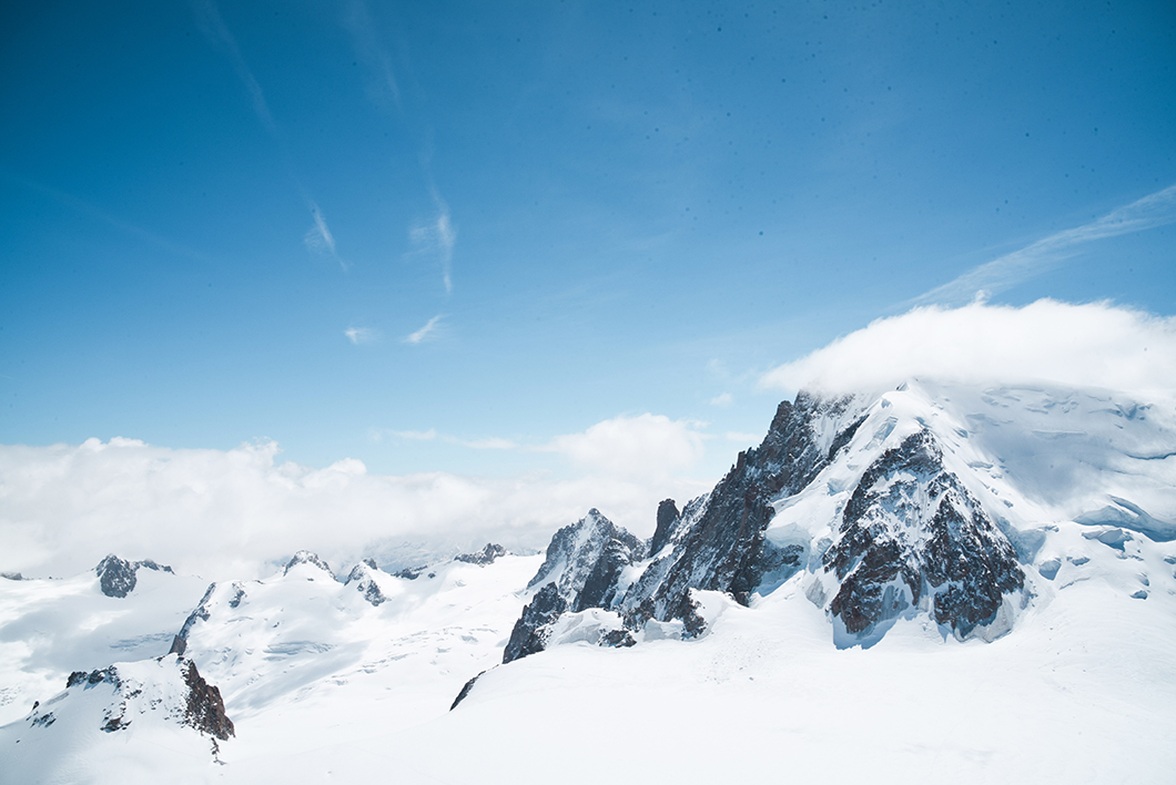Point de vue sur le Mont Blanc depuis l’Aiguille du Midi